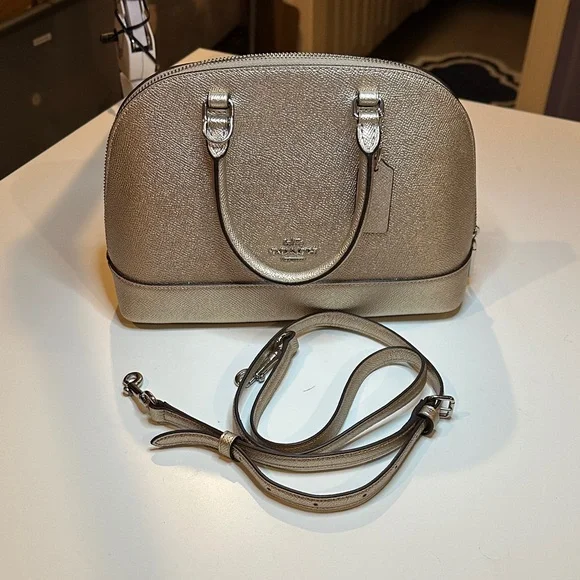 Coach Metallica Rose Gold Crossbody Satchel - Picture 1 of 6